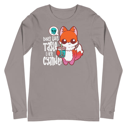 DOES THIS TASTE LIKE CYANIDE - Modified Long Sleeve Tee - ChubbleGumLLC