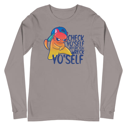 CHECK YOSELF - Long Sleeve Tee - ChubbleGumLLC