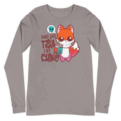 DOES THIS TASTE LIKE CYANIDE - Long Sleeve Tee - ChubbleGumLLC