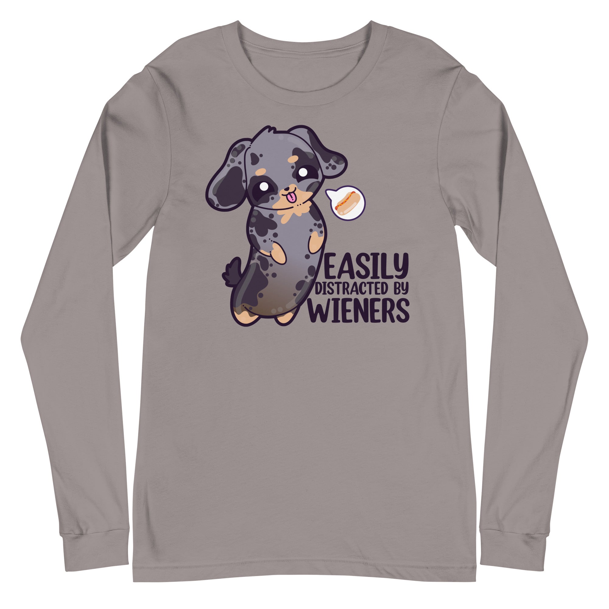 EASILY DISTRACTED BY WIENERS - Long Sleeve Tee - ChubbleGumLLC