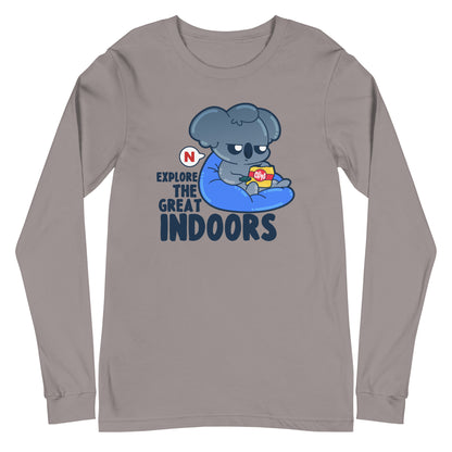 EXPLORE THE GREAT INDOORS - Long Sleeve Tee - ChubbleGumLLC