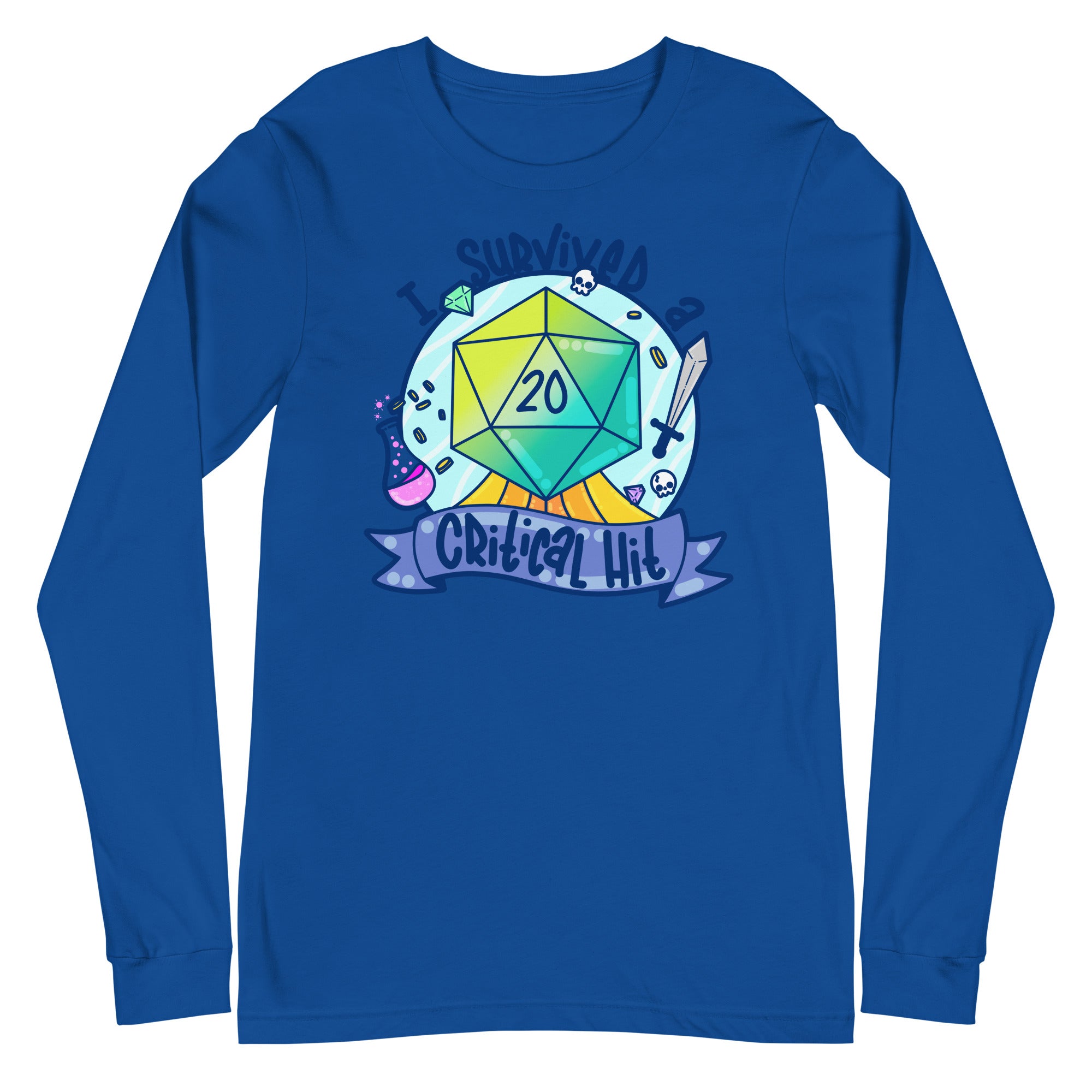 I SURVIVED A CRITICAL HIT - Long Sleeve Tee - ChubbleGumLLC