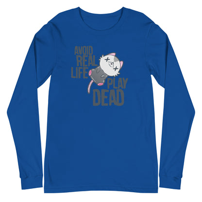 AVOID REAL LIFE PLAY DEAD - Long Sleeve Tee - ChubbleGumLLC