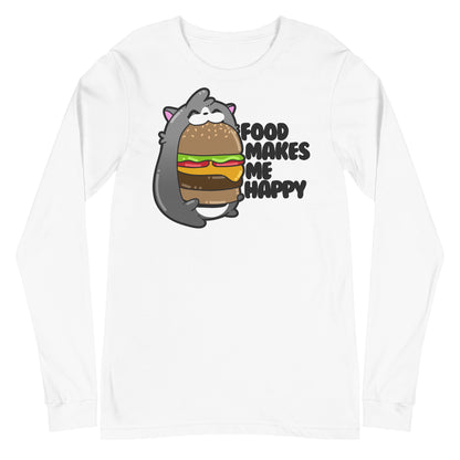 FOOD MAKES ME HAPPY - Long Sleeve Tee - ChubbleGumLLC