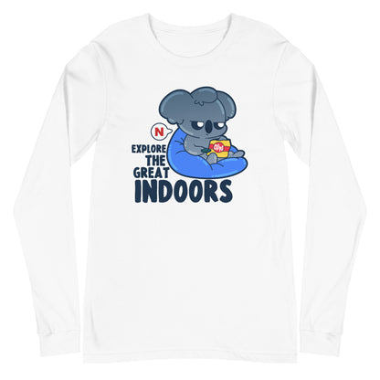 EXPLORE THE GREAT INDOORS - Long Sleeve Tee - ChubbleGumLLC