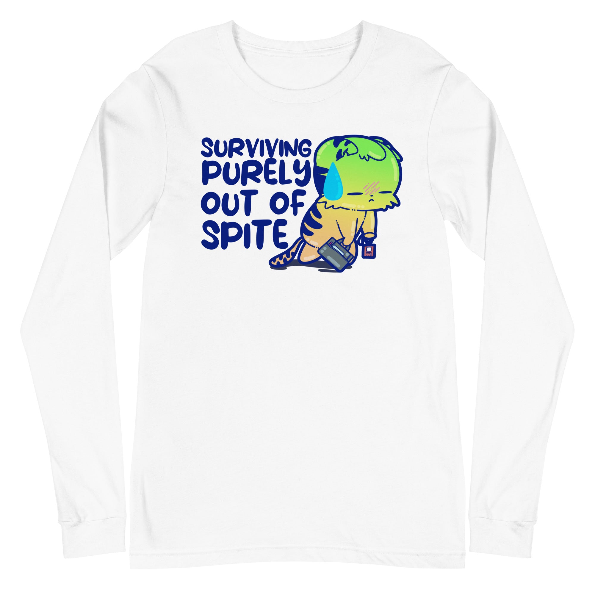 SURVIVING PURELY OUT OF SPITE - Long Sleeve Tee - ChubbleGumLLC