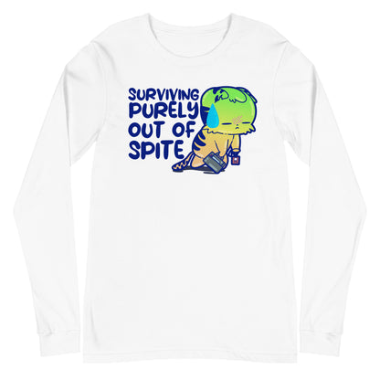 SURVIVING PURELY OUT OF SPITE - Long Sleeve Tee - ChubbleGumLLC