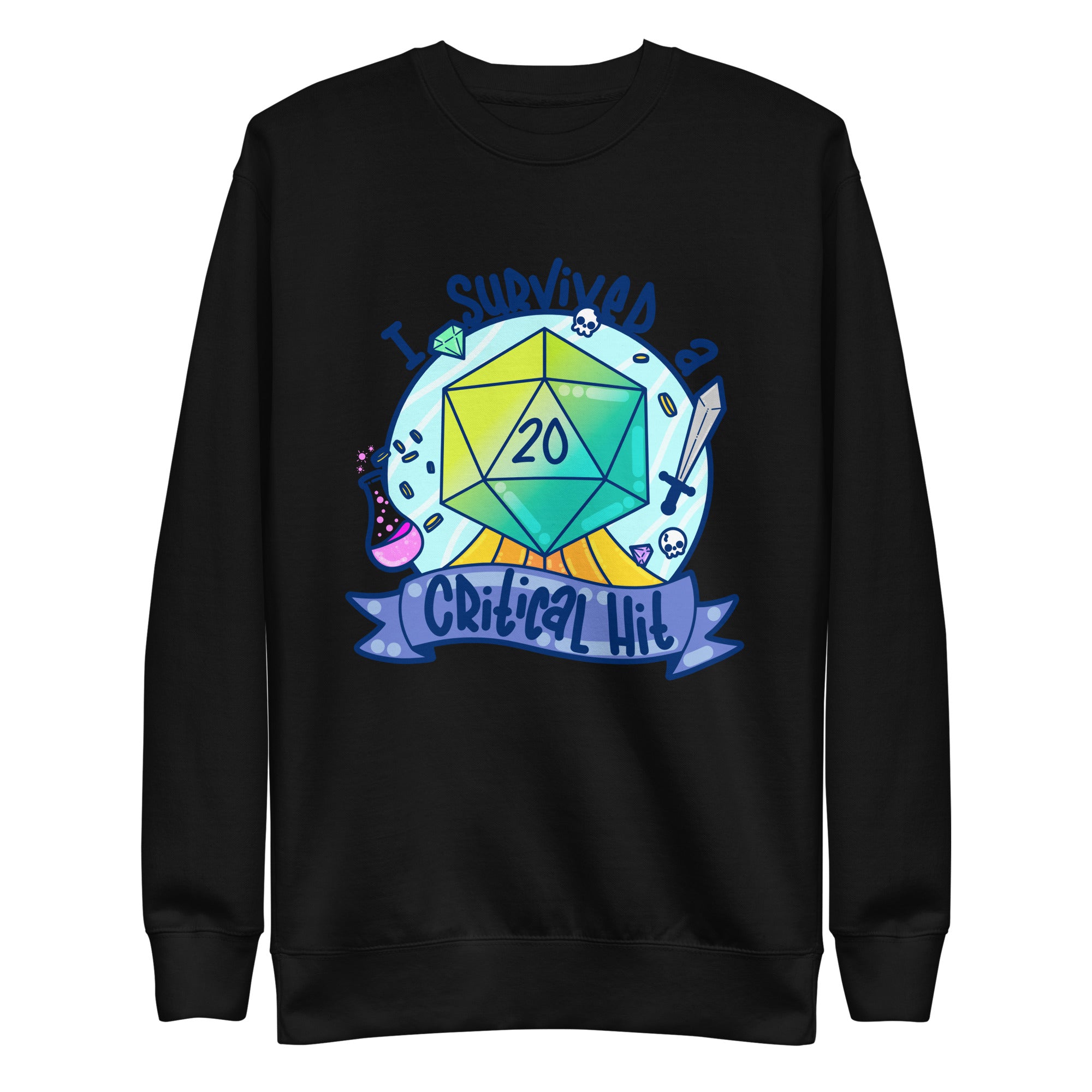 I SURVIVED A CRITICAL HIT - Sweatshirt - ChubbleGumLLC