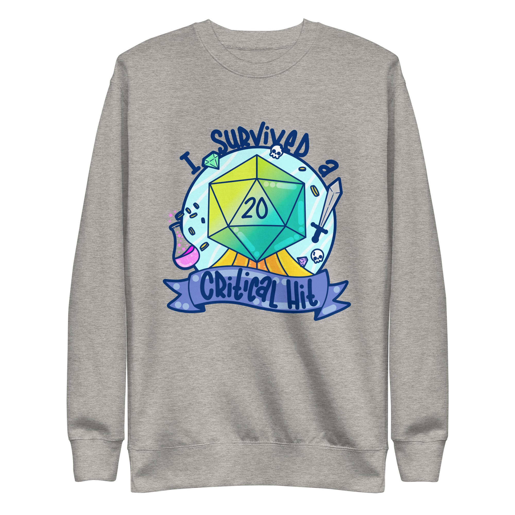 I SURVIVED A CRITICAL HIT - Sweatshirt - ChubbleGumLLC