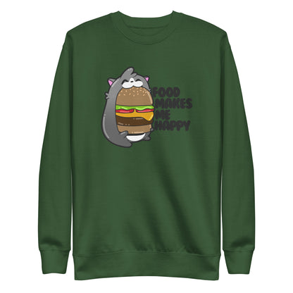 FOOD MAKES ME HAPPY - Sweatshirt - ChubbleGumLLC