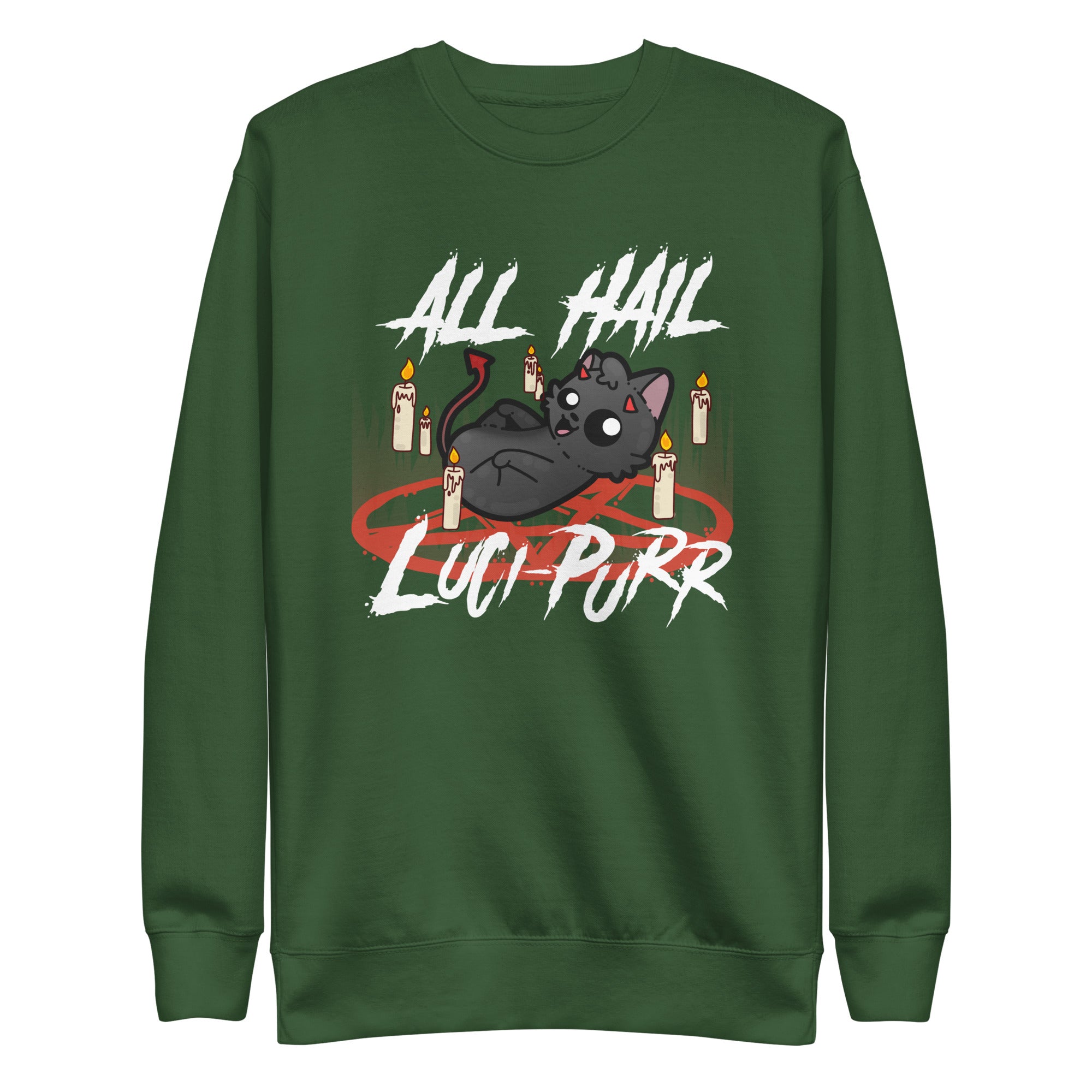 ALL HAIL LUCIPURR - Sweatshirt - ChubbleGumLLC