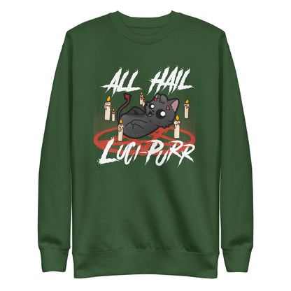 ALL HAIL LUCIPURR - Sweatshirt - ChubbleGumLLC