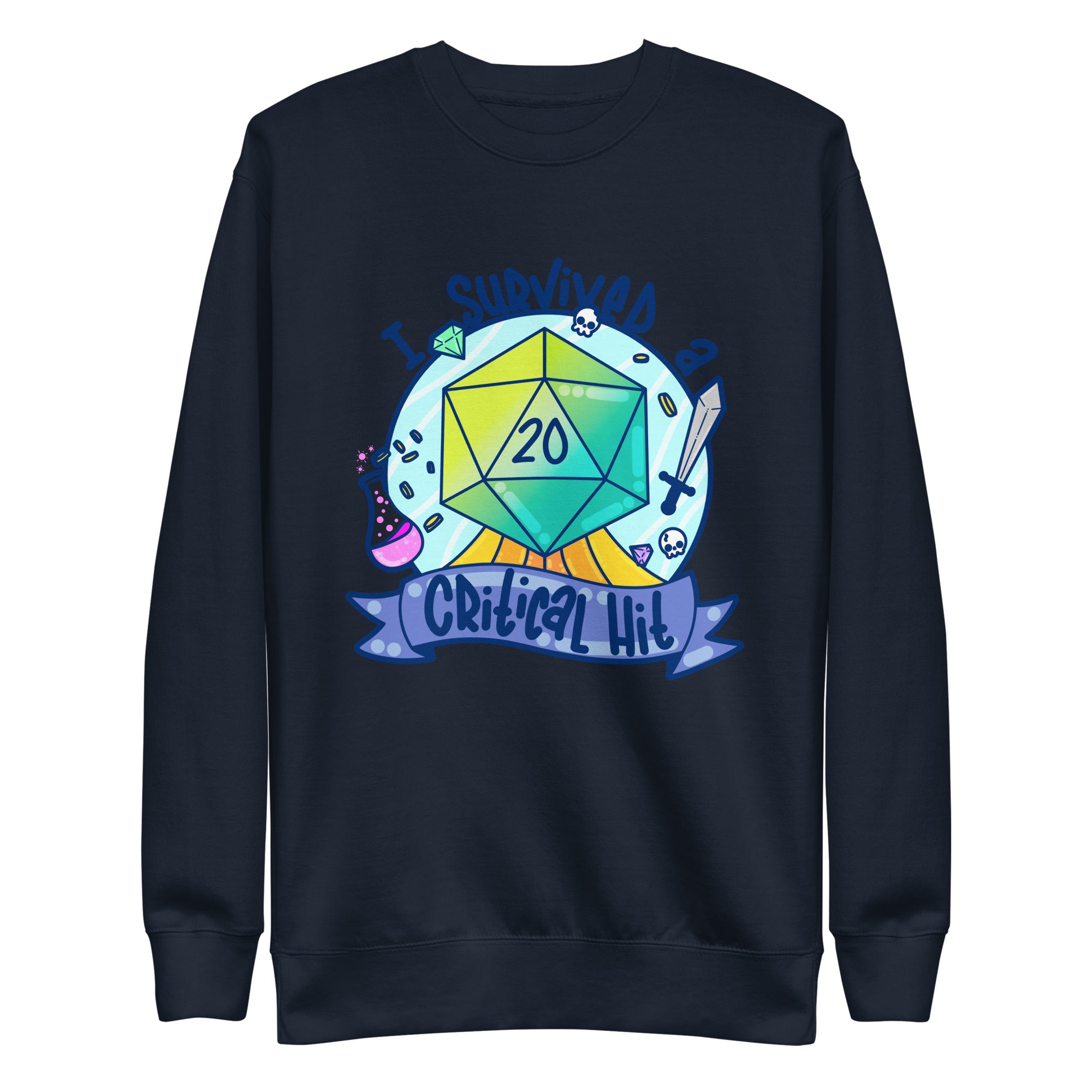 I SURVIVED A CRITICAL HIT - Sweatshirt - ChubbleGumLLC