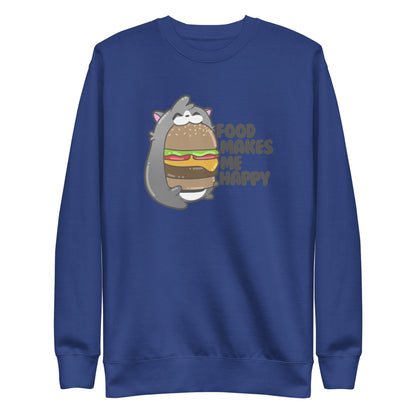 FOOD MAKES ME HAPPY - Sweatshirt - ChubbleGumLLC