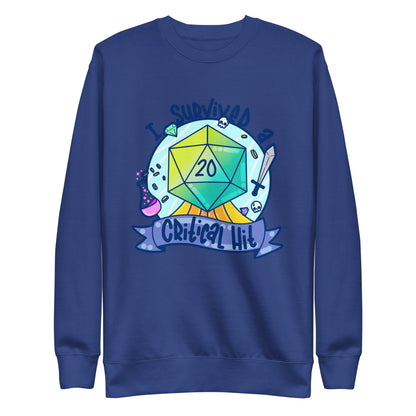 I SURVIVED A CRITICAL HIT - Sweatshirt - ChubbleGumLLC