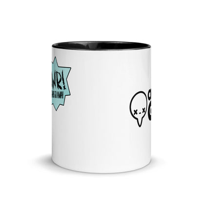 RAWR MEANS GO AWAY - Mug with Color Inside - ChubbleGumLLC