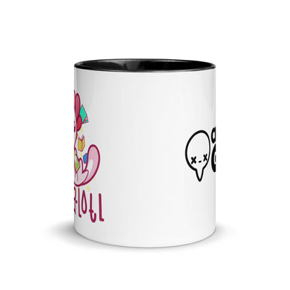 READS A LOTL - Mug with Color Inside - ChubbleGumLLC