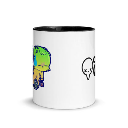 SURVIVING PURELY OUT OF SPITE - Mug with Color Inside - ChubbleGumLLC