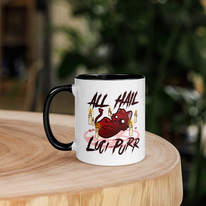 ALL HAIL LUCIPURR - Mug with Color Inside - ChubbleGumLLC