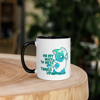 ON MY WAY TO MESS THINGS UP - Mug with Color Inside - ChubbleGumLLC