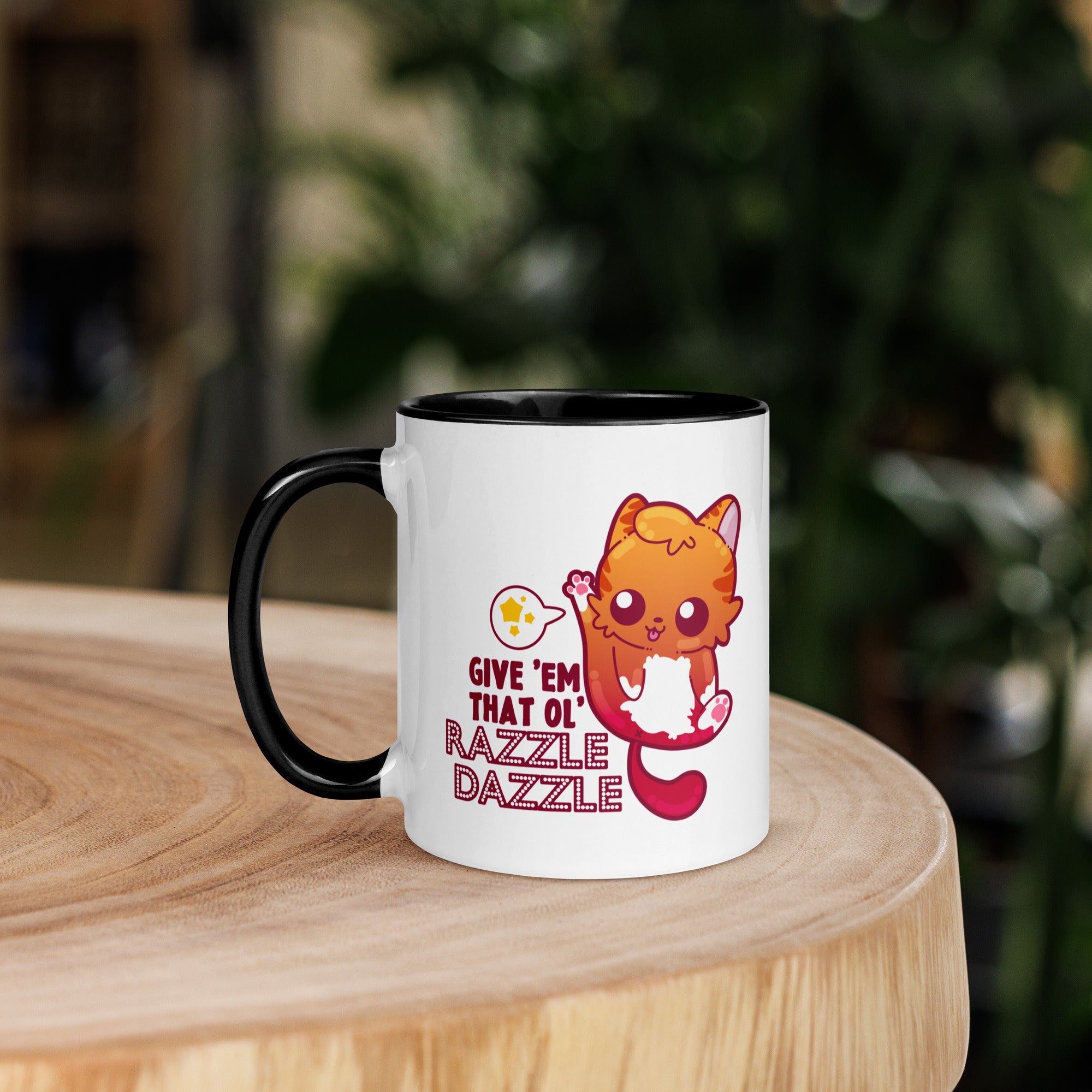 GIVE EM THAT OL RAZZLE DAZZLE - Mug with Color Inside - ChubbleGumLLC