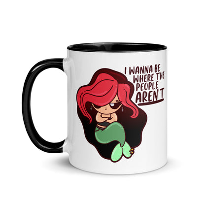 I WANNA BE WHERE THE PEOPLE ARENT - Mug With Color Inside - ChubbleGumLLC