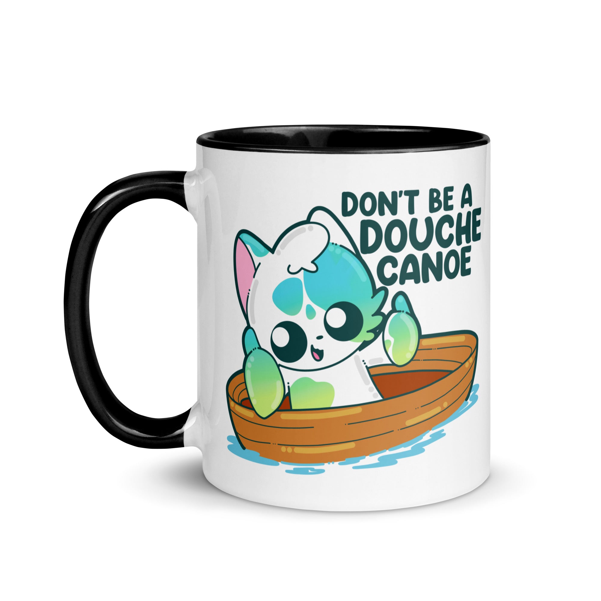 DONT BE A DOUCHE CANOE - Mug With Color Inside - ChubbleGumLLC