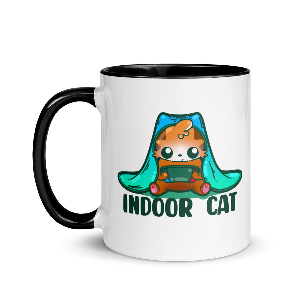 INDOOR CAT - Mug With Color Inside - ChubbleGumLLC