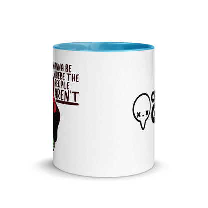 I WANNA BE WHERE THE PEOPLE ARENT - Mug With Color Inside - ChubbleGumLLC