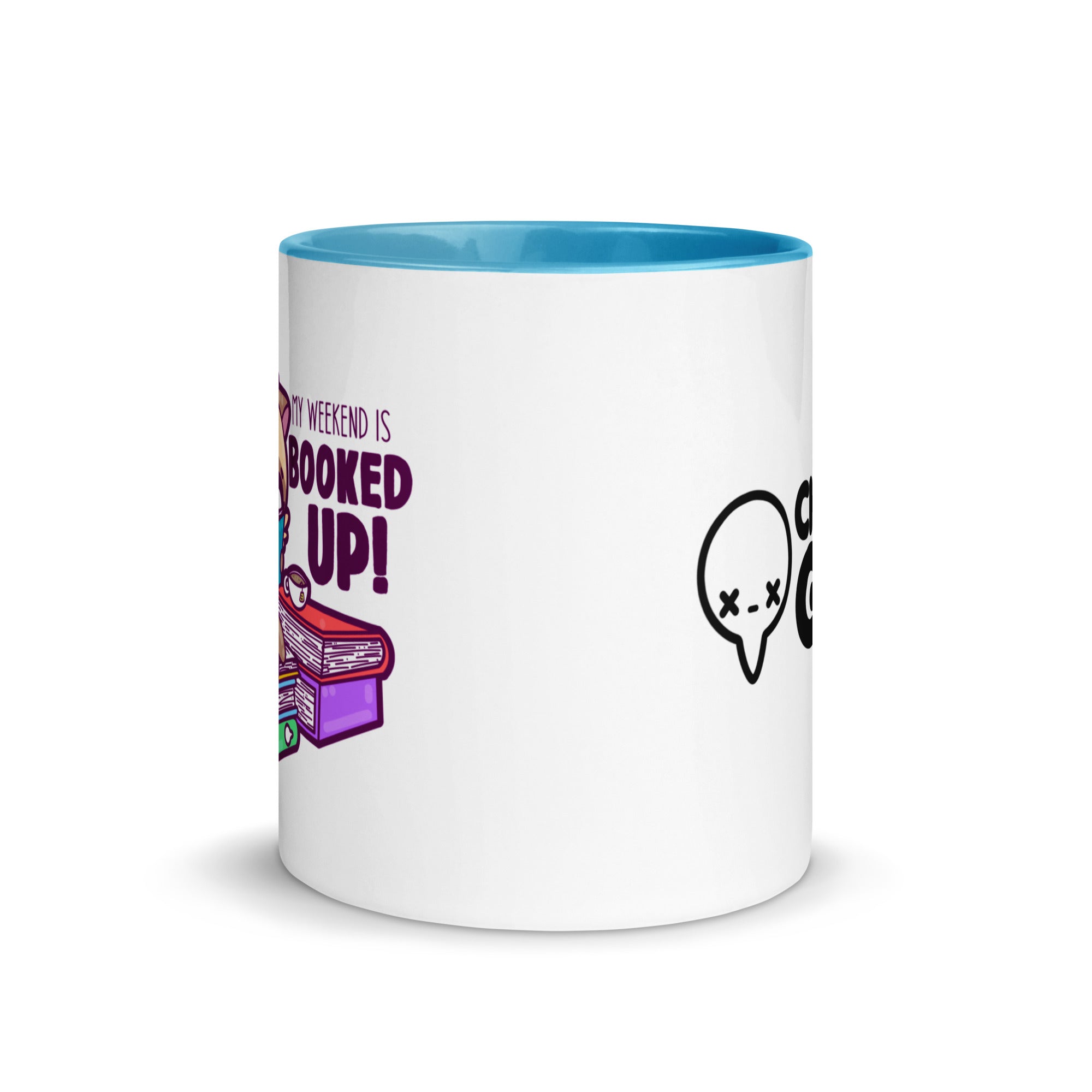 MY WEEKEND IS ALL BOOKED UP - Mug with Color Inside - ChubbleGumLLC