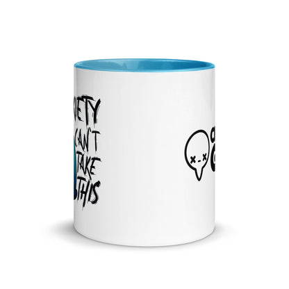 MY ANXIETY CANT TAKE THIS - Mug with Color Inside - ChubbleGumLLC