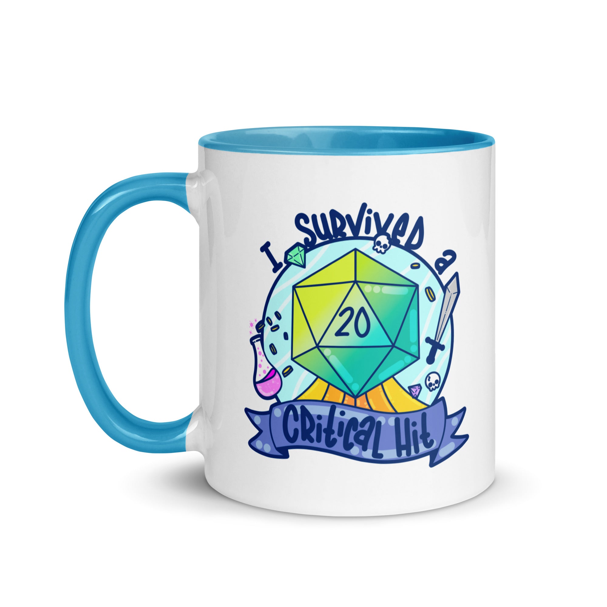 I SURVIVED A CRITICAL HIT - Mug With Color Inside - ChubbleGumLLC