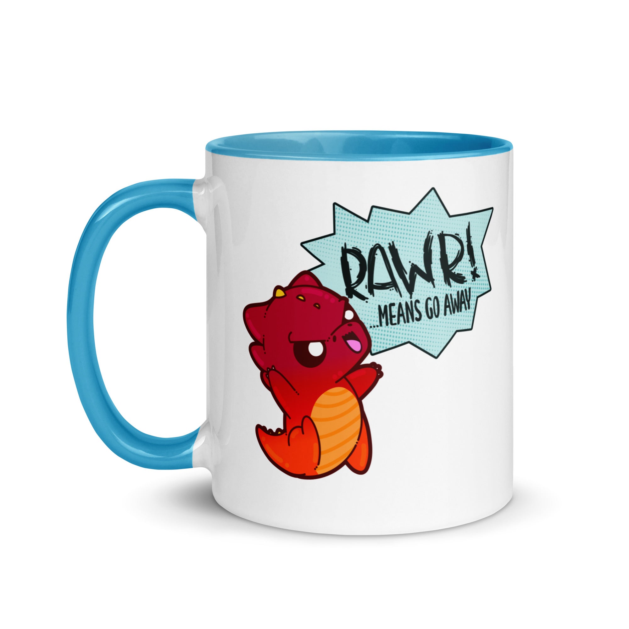 RAWR MEANS GO AWAY - Mug with Color Inside - ChubbleGumLLC