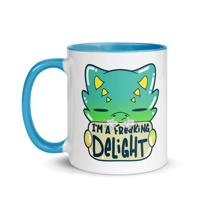 I AM A FREAKING DELIGHT - Mug with Color Inside - ChubbleGumLLC