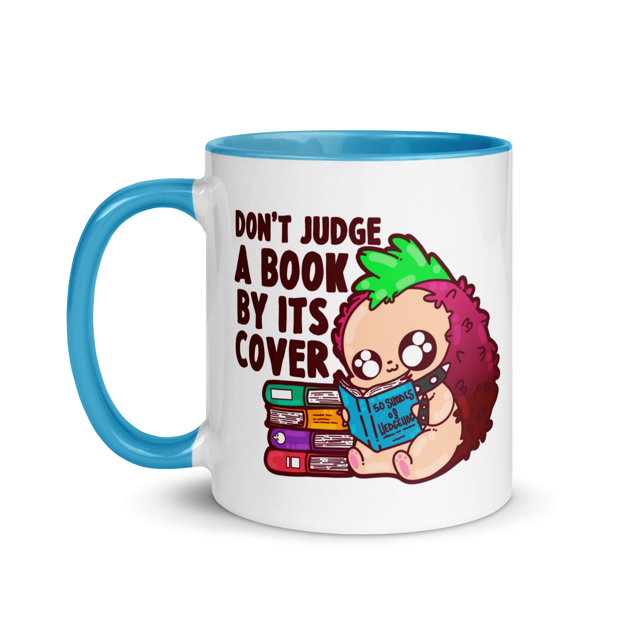 DONT JUDGE A BOOK - Mug with Color Inside - ChubbleGumLLC