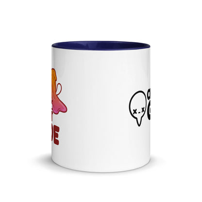 HERMIT MODE - Mug with Color Inside - ChubbleGumLLC