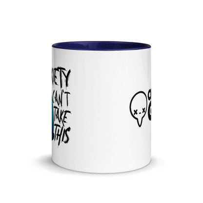 MY ANXIETY CANT TAKE THIS - Mug with Color Inside - ChubbleGumLLC