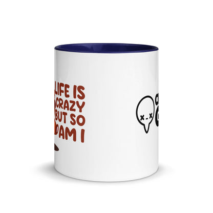 LIFE IS CRAZY BUT SO AM I - Mug With Color Inside - ChubbleGumLLC