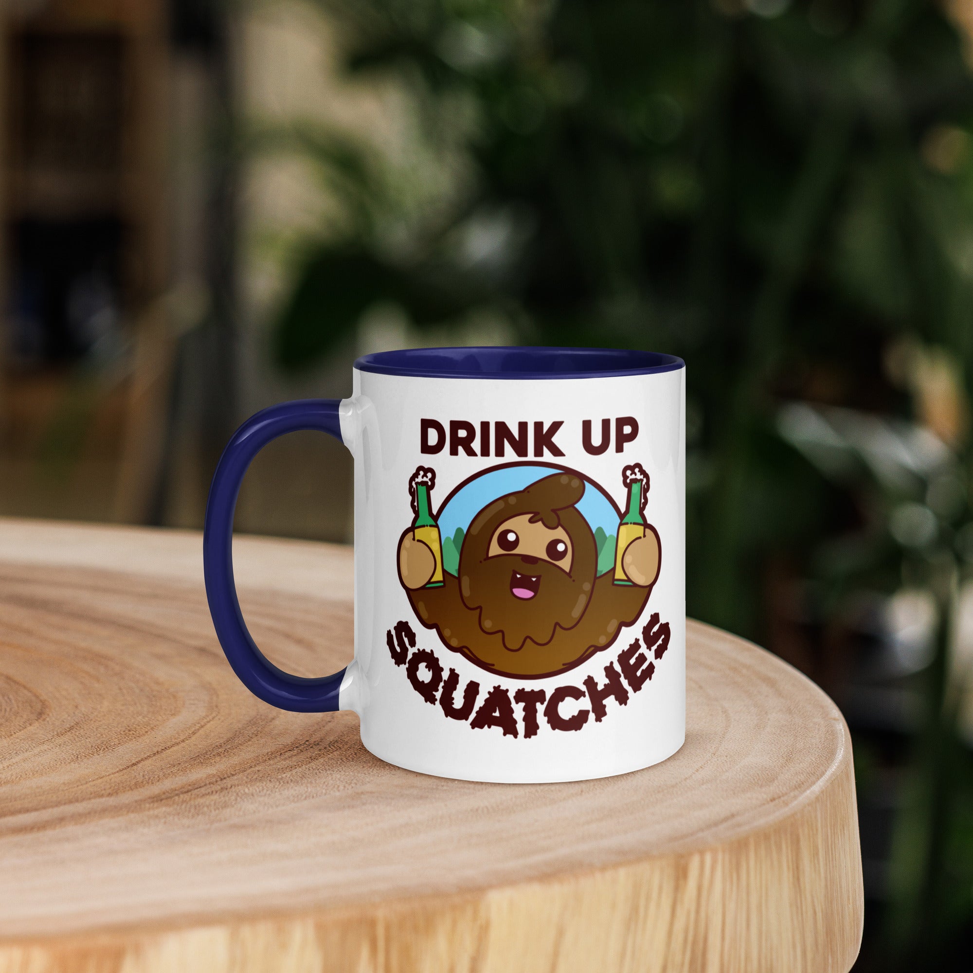 DRINK UP SQUATCHES - Mug with Color Inside - ChubbleGumLLC