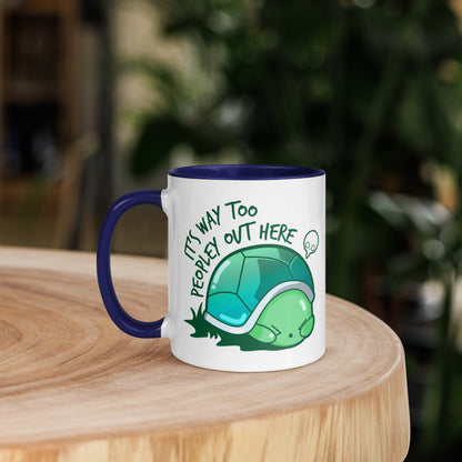 WAY TOO PEOPLEY - Mug with Color Inside - ChubbleGumLLC