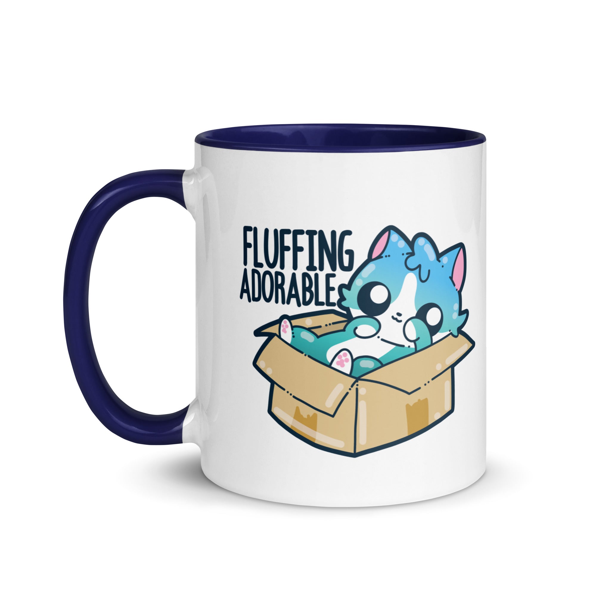 FLUFFING ADORABLE - Mug with Color Inside - ChubbleGumLLC