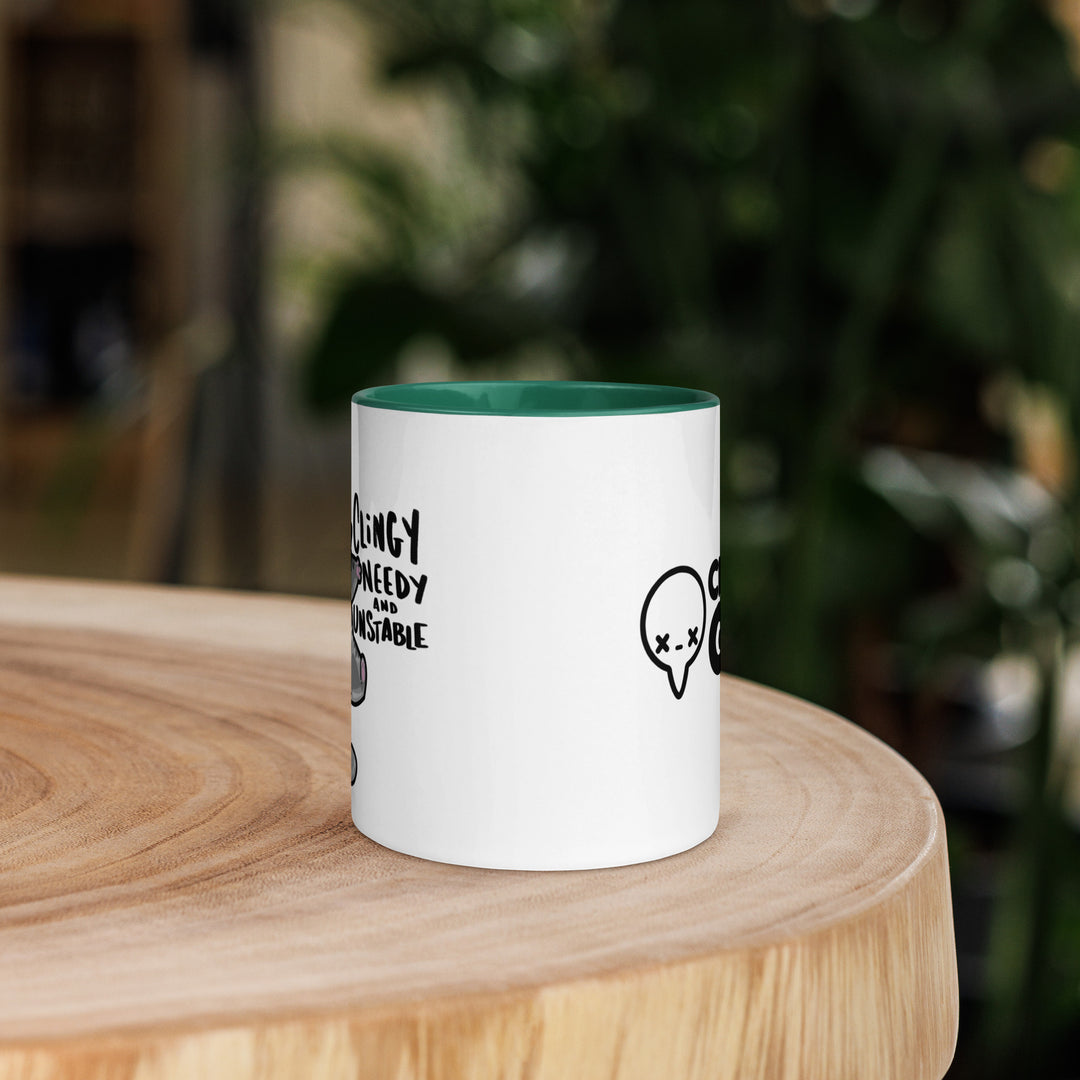 CLINGY NEEDY AND UNSTABLE - Mug with Color Inside - ChubbleGumLLC