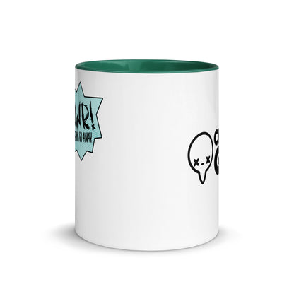 RAWR MEANS GO AWAY - Mug with Color Inside - ChubbleGumLLC