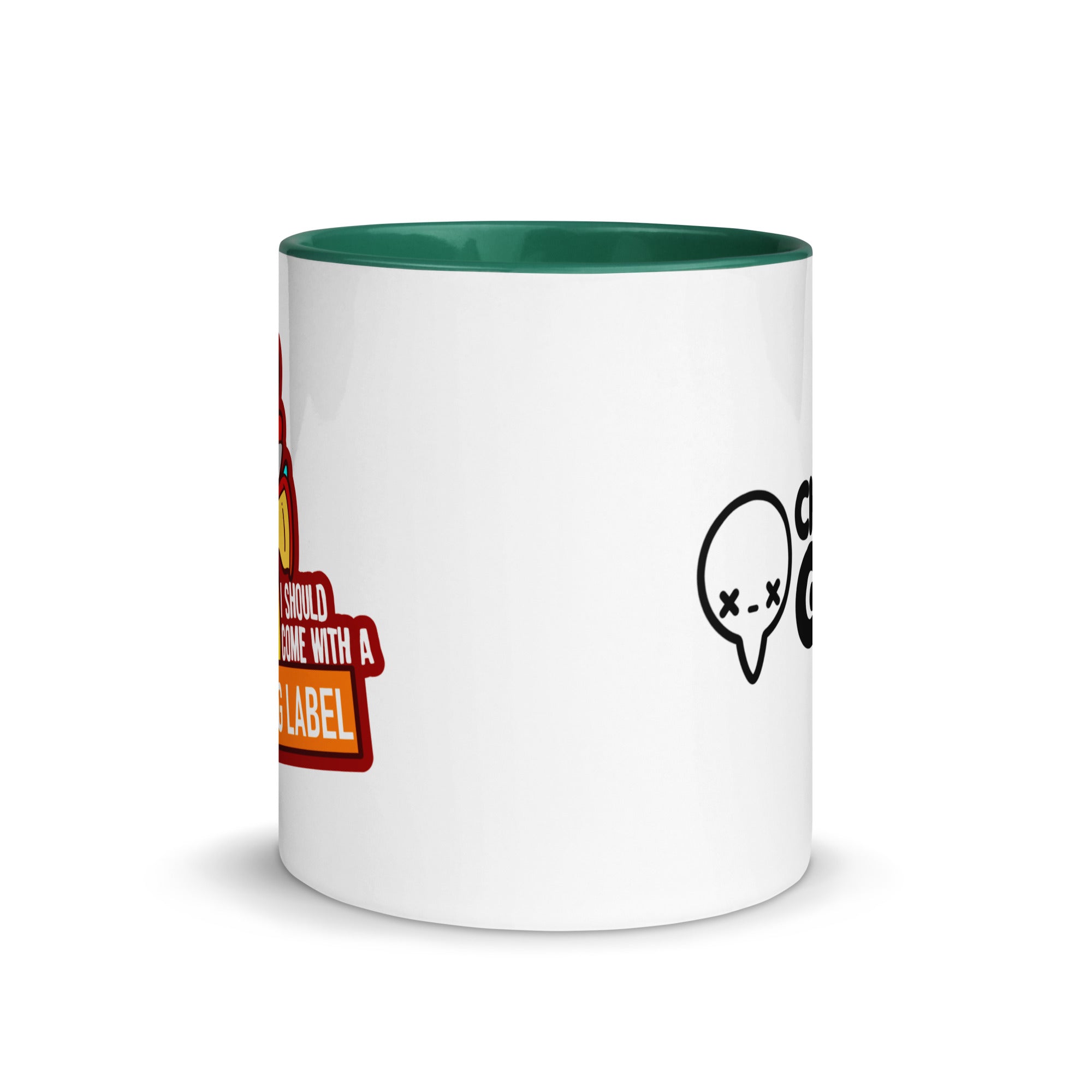 I SHOULD COME WITH A WARNING LABEL - Mug With Color Inside - ChubbleGumLLC
