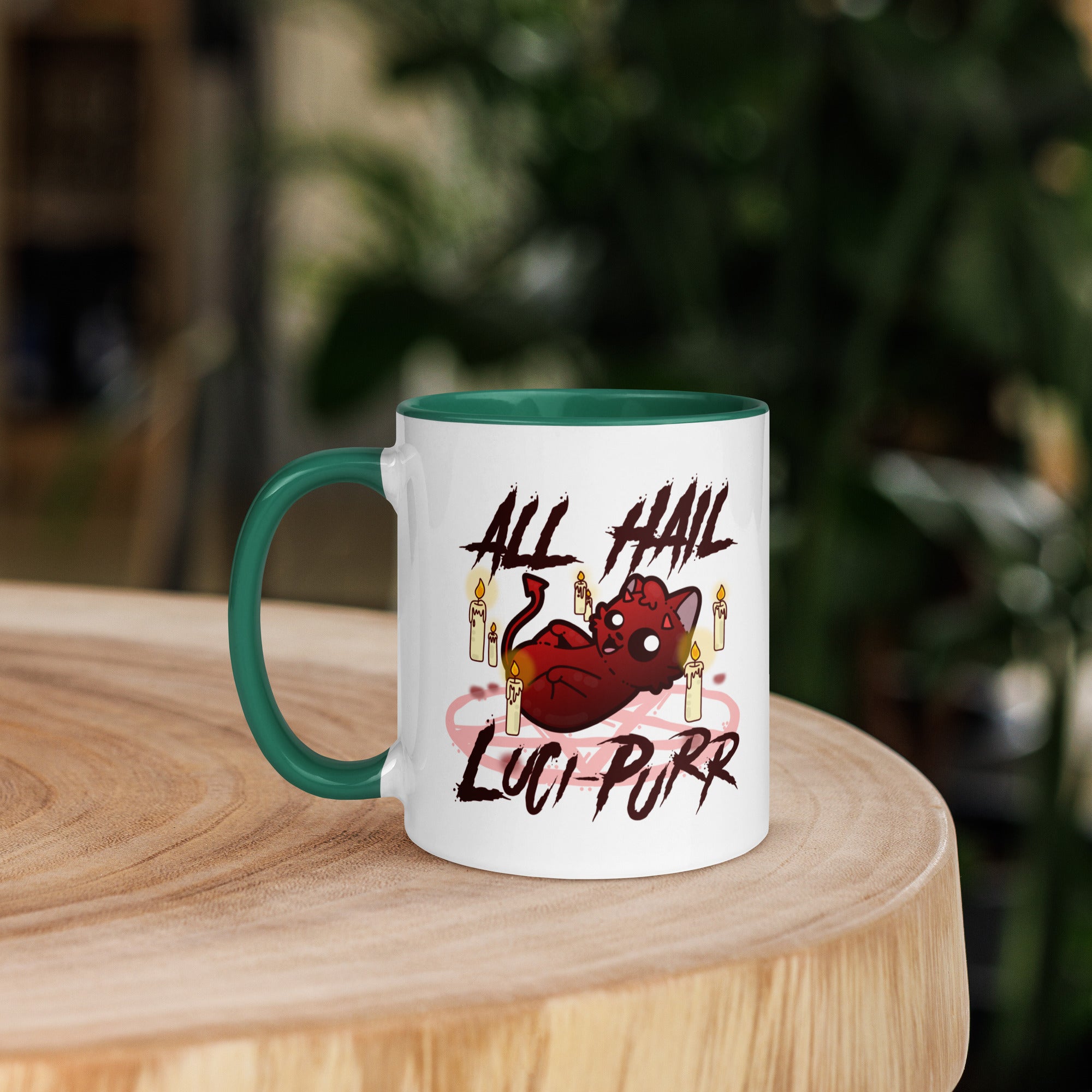 ALL HAIL LUCIPURR - Mug with Color Inside - ChubbleGumLLC