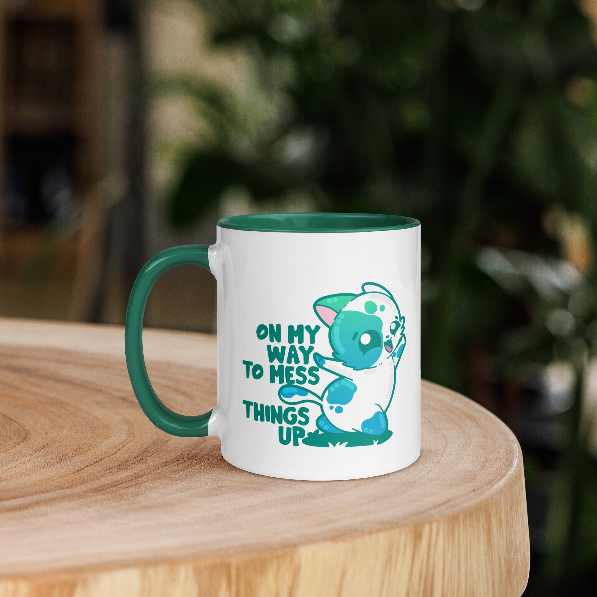 ON MY WAY TO MESS THINGS UP - Mug with Color Inside - ChubbleGumLLC