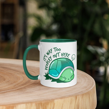 WAY TOO PEOPLEY - Mug with Color Inside - ChubbleGumLLC