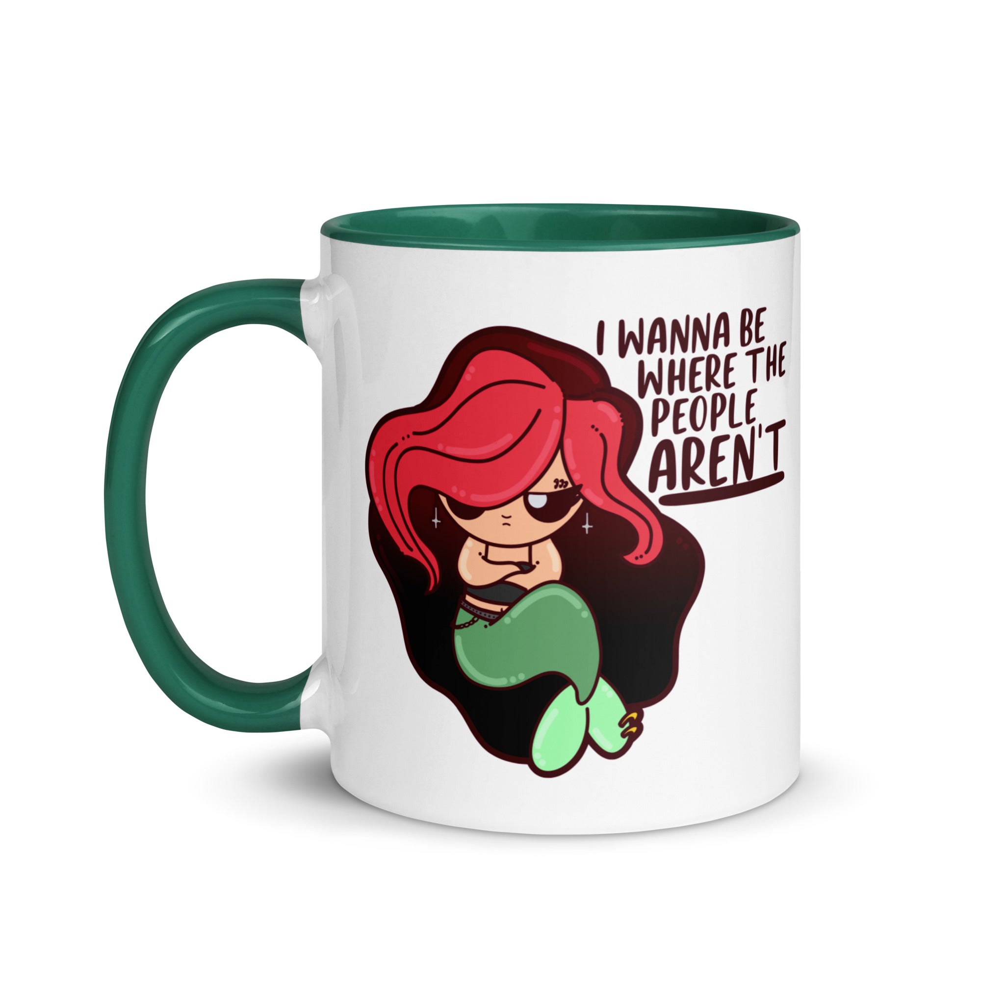 I WANNA BE WHERE THE PEOPLE ARENT - Mug With Color Inside - ChubbleGumLLC