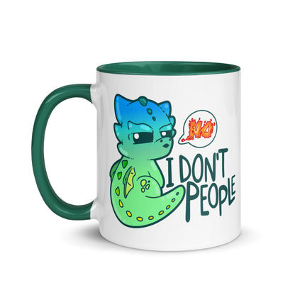 I DONT PEOPLE - Mug With Color Inside - ChubbleGumLLC