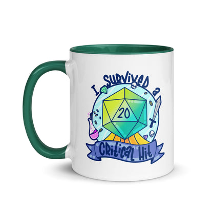 I SURVIVED A CRITICAL HIT - Mug With Color Inside - ChubbleGumLLC